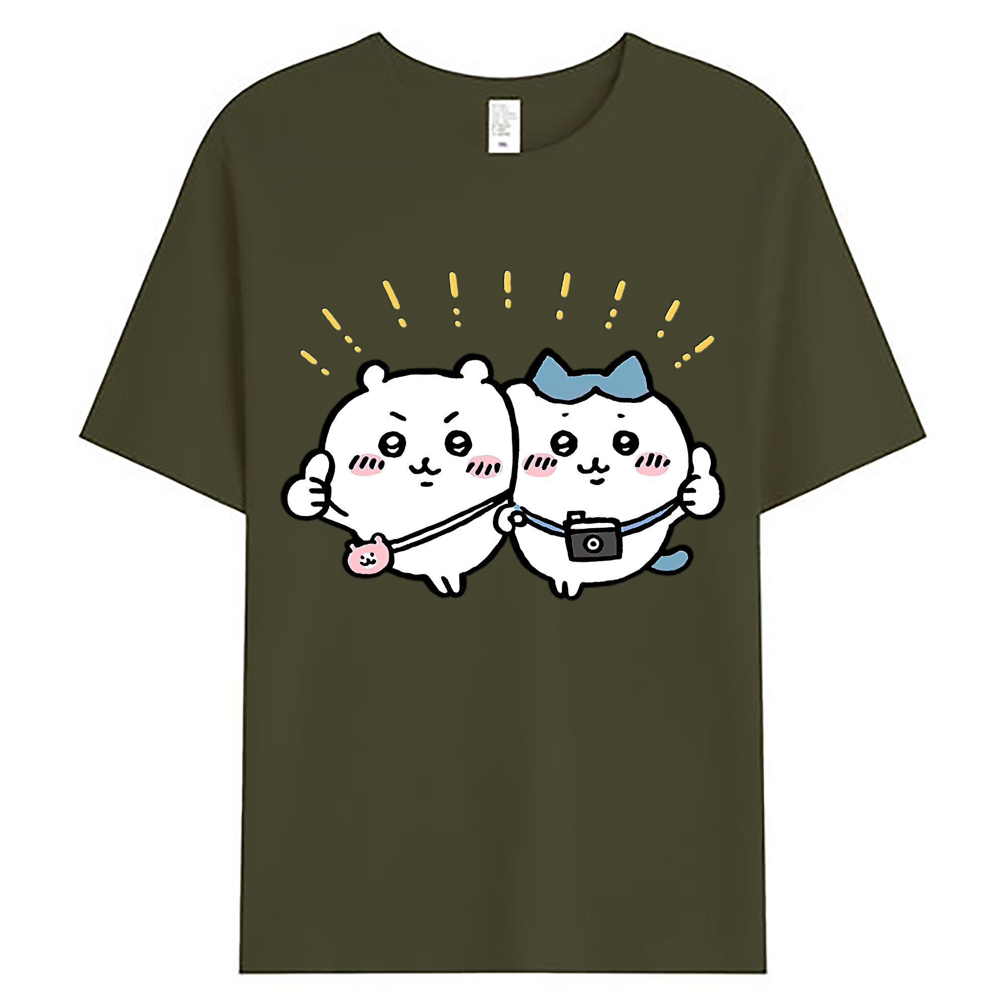 （画像用） ちいかわ ちいかわ Chii-kawa chiikawa 綿100％ メンズ半袖Tシャツ｜肌触りやわらか＆通気性
